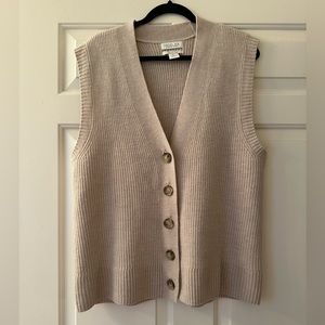 Button Front Sweater Vest